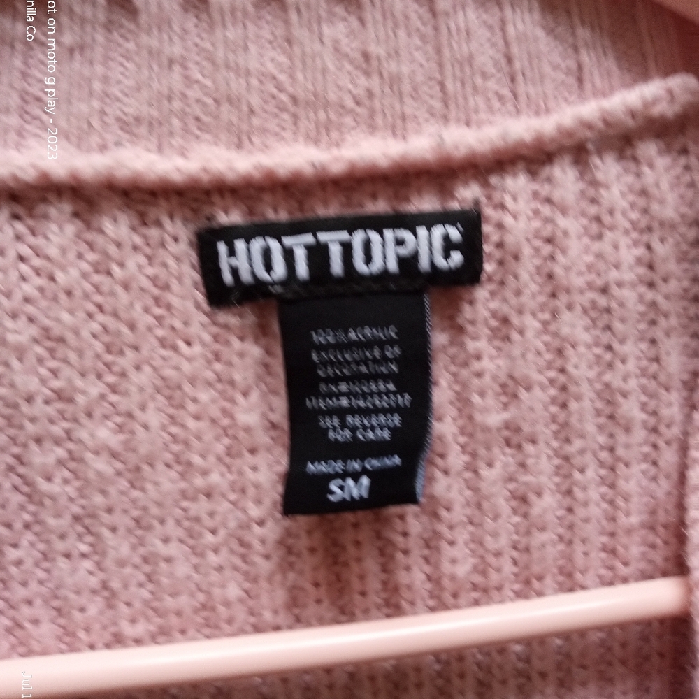 Hot Topic Women's Kawaii Wings Embroidered Cardigan Pink Size Medium / Small - Picture 4 of 10
